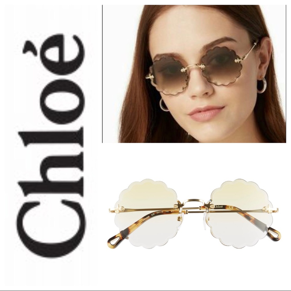 New Chloe Petite Rosie Scallop-Edges Yellow Lens